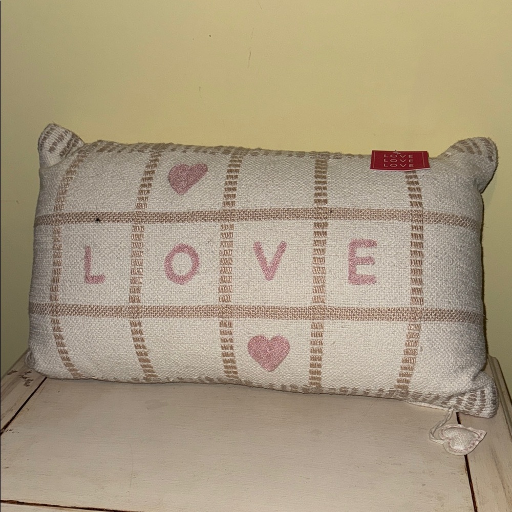 Magaschoni Pink and Cream Decorative Pillow